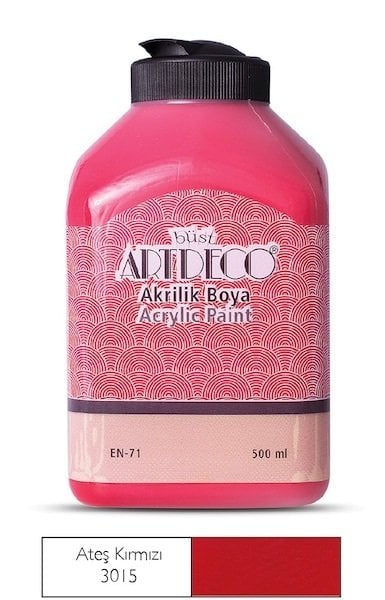 Artdeco Akrilik Boya 500 Ml Ateş Kırmızı 070L-3015