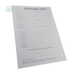 Özkan Kira Kontratı  1.Hamur Dolu 100 Adetli