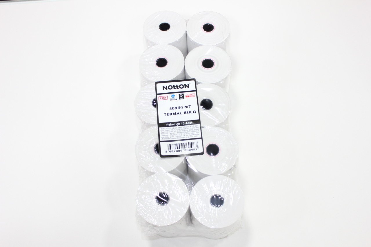 Notton 80Mmx50M Termal Kağıt Rulo 10 Adetli Nt-6048