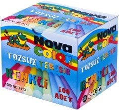 Nova Color Tebeşir 100 Lü Renkli Tozsuz Nc-4113