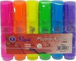 Masis Fosforlu Kalem 6 Renkli Paket H708-6