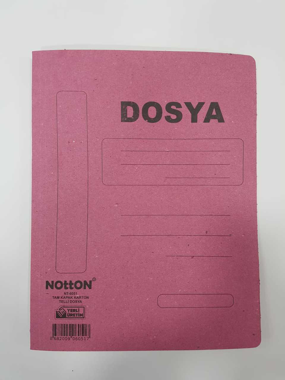 Notton Tam Kapak Pembe Karton Telli Dosya 50 Adetli Nt-6051
