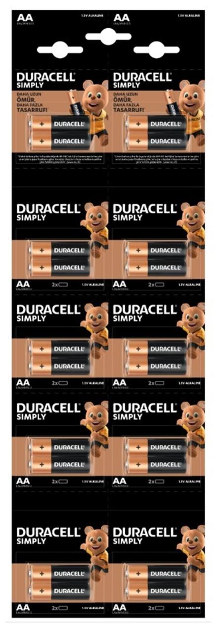 Duracell Pil 20li AA Kalem Kartela (2x10)