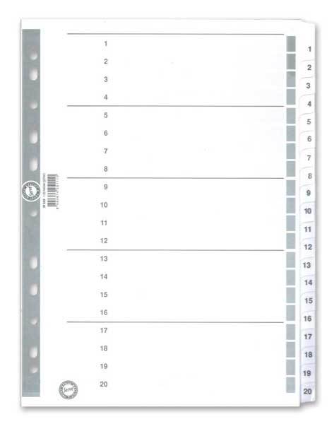 Serve Separatör 1-20 Rakam A4 SV-5326