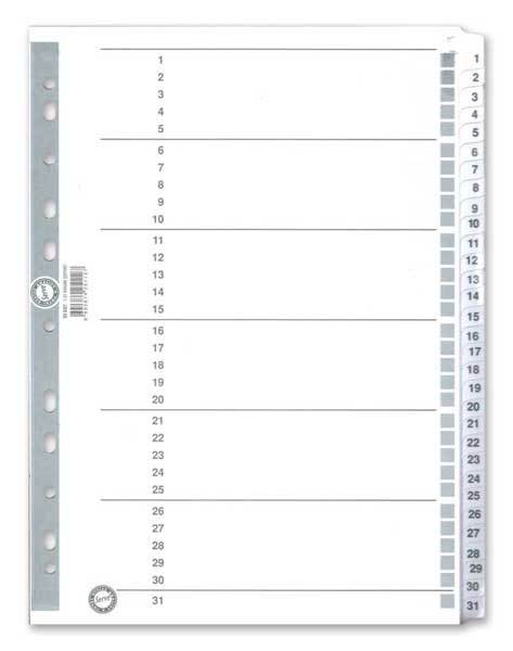 Serve Separatör 1-31 Rakam A4 SV-5327