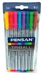 Pensan Tükenmez Kalem Trıball 1Mm 8 Li Set 01003 Renkli