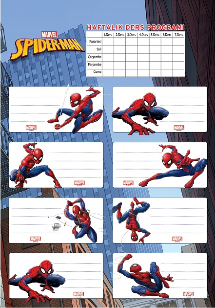 Keskin Etiket Ders Programlı 3 Lü Spider-Man 220130-06