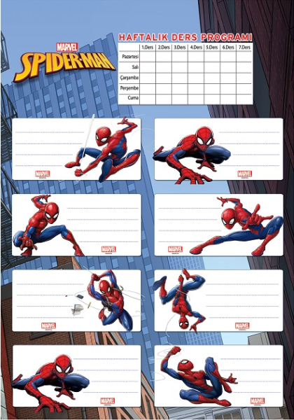 Keskin Etiket Ders Programlı 3 Lü Spider-Man 220130-06