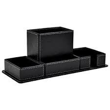 Mimaks DK-25 Suni Deri Masaüstü Set 4 Bölmeli Siyah