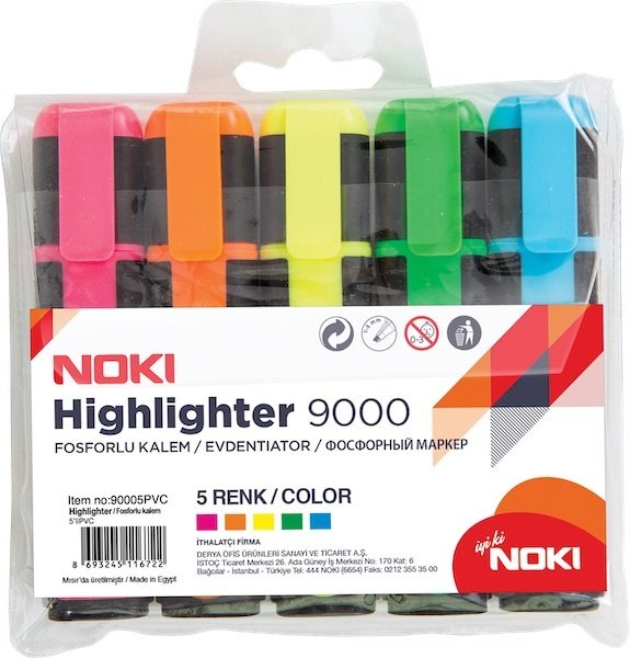 Noki Fosforlu Kalem 5 Li 90005Pvc