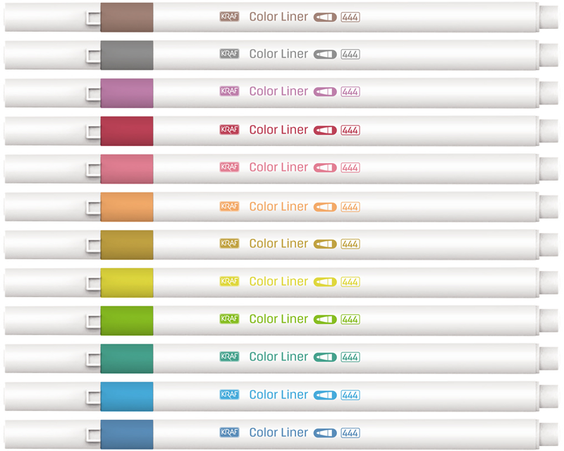 Kraf Color Liner Kalem 0.5mm 12 Renk 444
