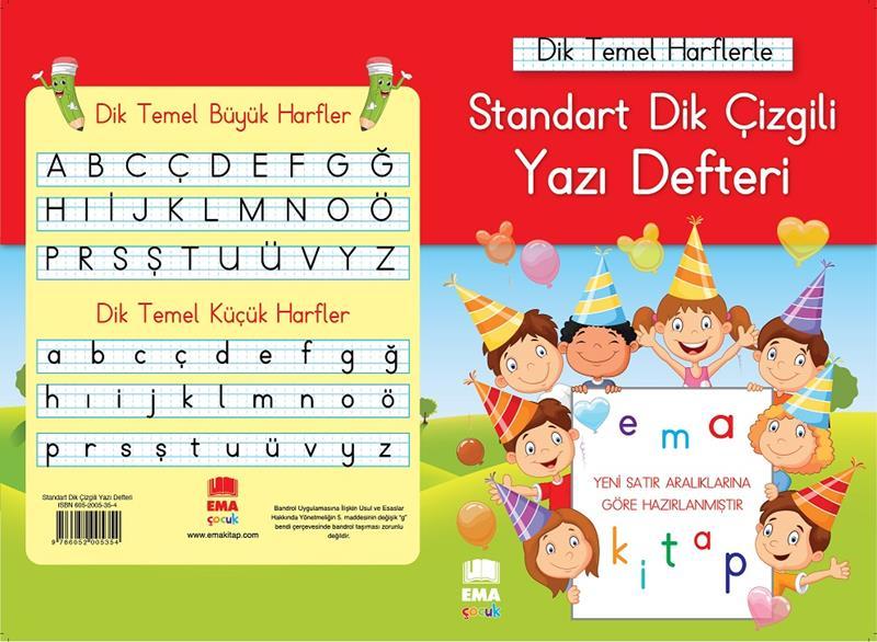 Ema Güzel Yazı Defteri 17x24 Dik Temel Harfler Renkli-Emaçocuk