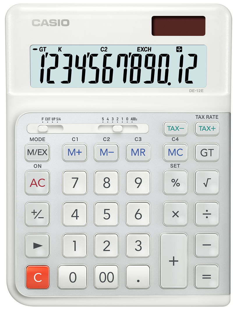 Casio Hesap Makinesi Masaüstü DE-12E-WE-W-DP