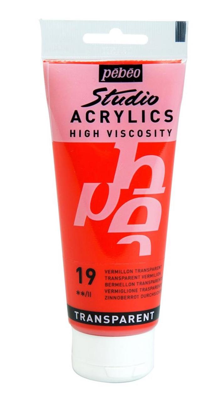 Pebeo Akrilik Boya 100ml Studio 831x19 Transparent Vermilion