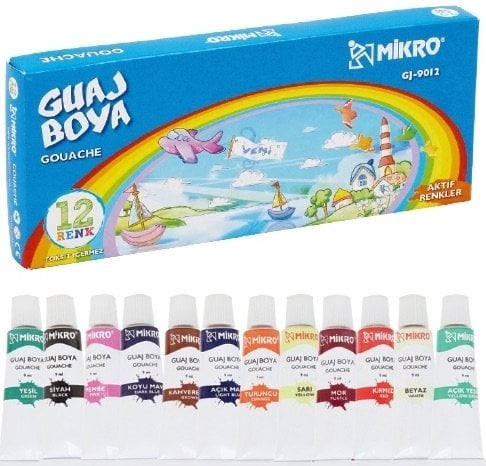 Mikro Guaj Boya 9 ml 12 Renk 9012A