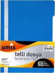 Umıx Plastik Telli Dosya Eko 50 Lı Mavi U1180P-Ma-Eco