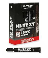 Hi-Text Permanent Marker Kalem Kesik Uç Siyah 830PC 12 li