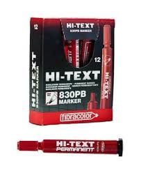 Hi-Text Permanent Marker Kalem Yuvarlak Uç Kırmızı 830PB 12 li
