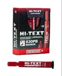 Hi-Text Permanent Marker Kalem Yuvarlak Uç Kırmızı 830PB 12 li