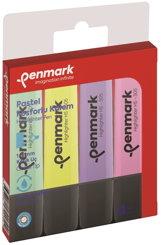 Penmark Fosforlu Kalem Pastel 4 Lü Set HS 505 4P