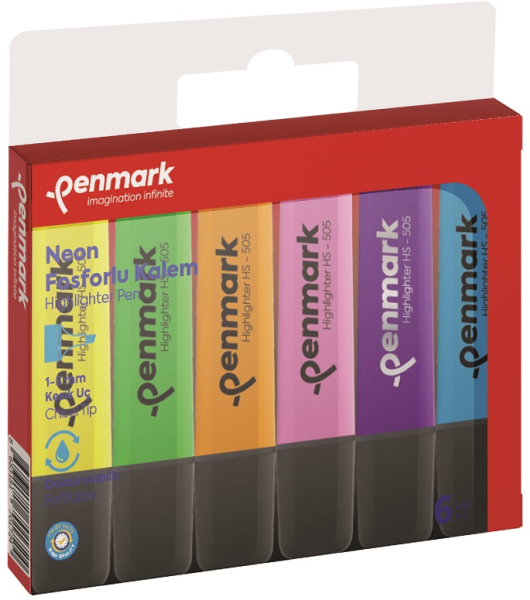 Penmark Fosforlu Kalem Set Neon 6lı Hs 505 6N
