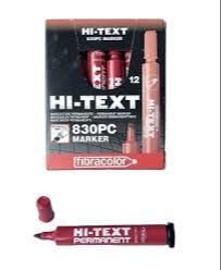 Hi-Text Permanent Marker Kalem Kesik Uç Kırmızı 830PC 12 li
