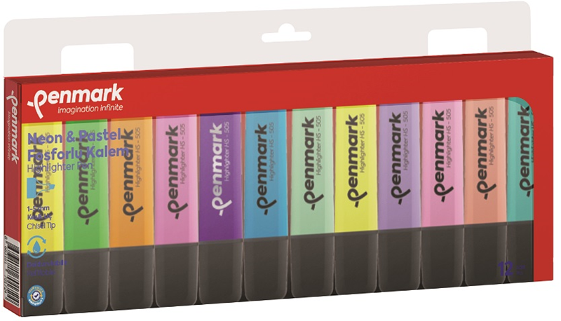 Penmark Fosforlu Kalem Set 6 Pastel+ 6 Neon 12li HS 505 12PN
