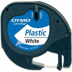 Dymo Şerit Letratag Plastik 12mmx4m Beyaz 721610-721660 59422