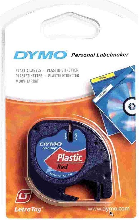 Dymo Şerit Letratag Plastik 12mmx4m Kırmızı 721630 59424