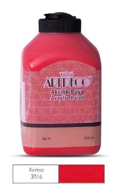 Artdeco Akrilik Boya 500 Ml Kırmızı Y-070L-3016