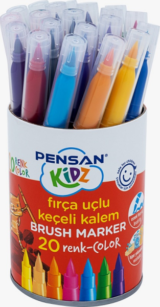 Pensan Kidz 4000 Fırça Uçlu Keçeli Kalem 20 Renk