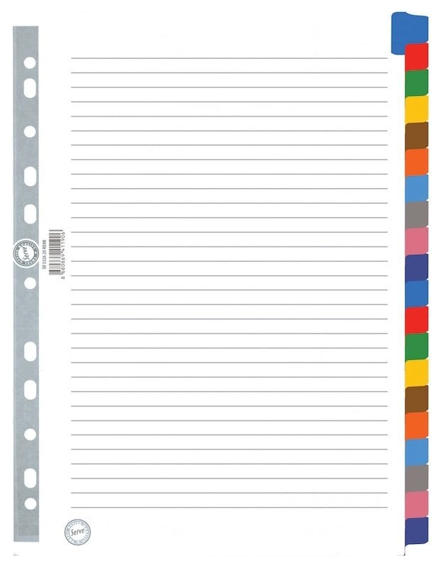 Serve Separatör Klasik 20 Renk SV-5526-K