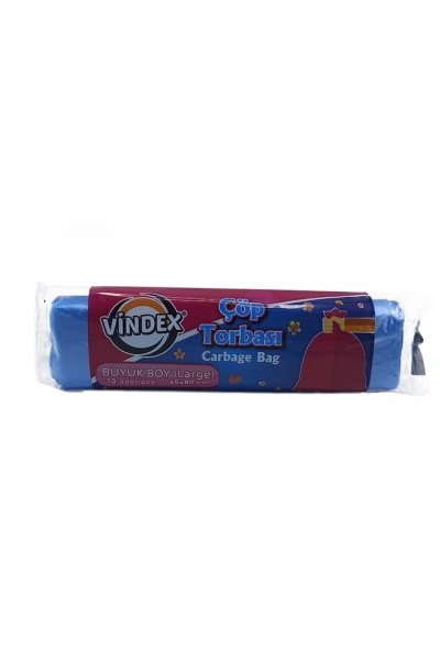 Vindex Çöp Torbası Büyük 65x80 Mavi 10lu