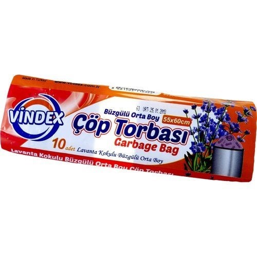 Vindex Çöp Torbası Büzgülü Orta Boy 55x60 Lavanta 10lu