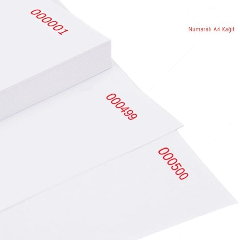 Numaralı Kağıt A4 80gr. 001-600 Sıralı