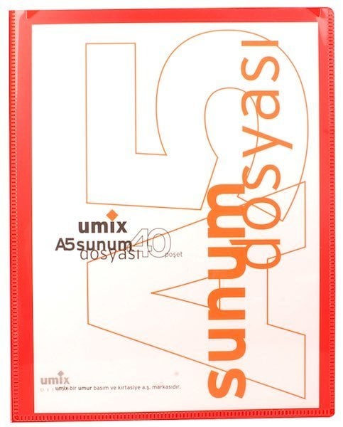 Umıx Sunum Dosyası Standart A5 40lı Kırmızı 1194