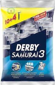 Derby Samurai 3 Bıçaklı 14 Adet Poşetli Saplı Traş Bıçağı