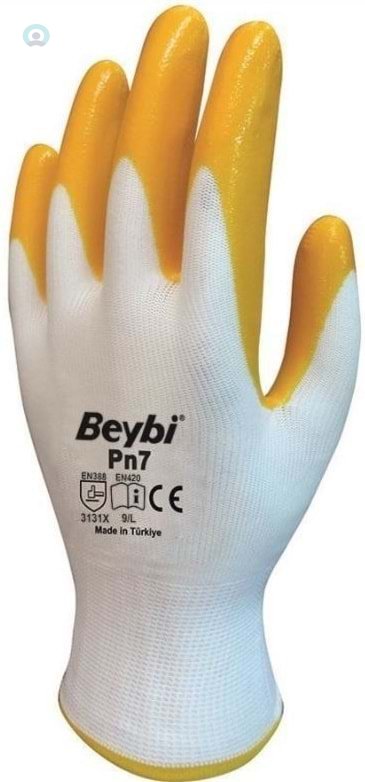 Beybi Pn7 Nitril Eldiven 9L Sarı