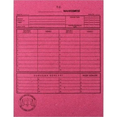 Ful Mahkeme Dosyası Karton Pembe 50li
