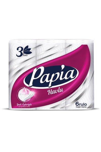 Papia Havlu Kağıt 3 Katlı 6 Rulo