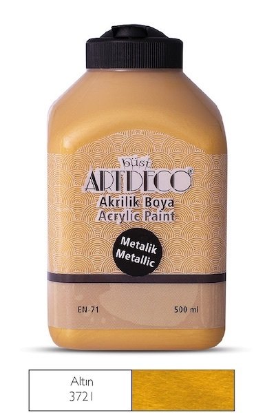 Artdeco Akrilik Boya 500Ml Metalik Altın 071L-3721