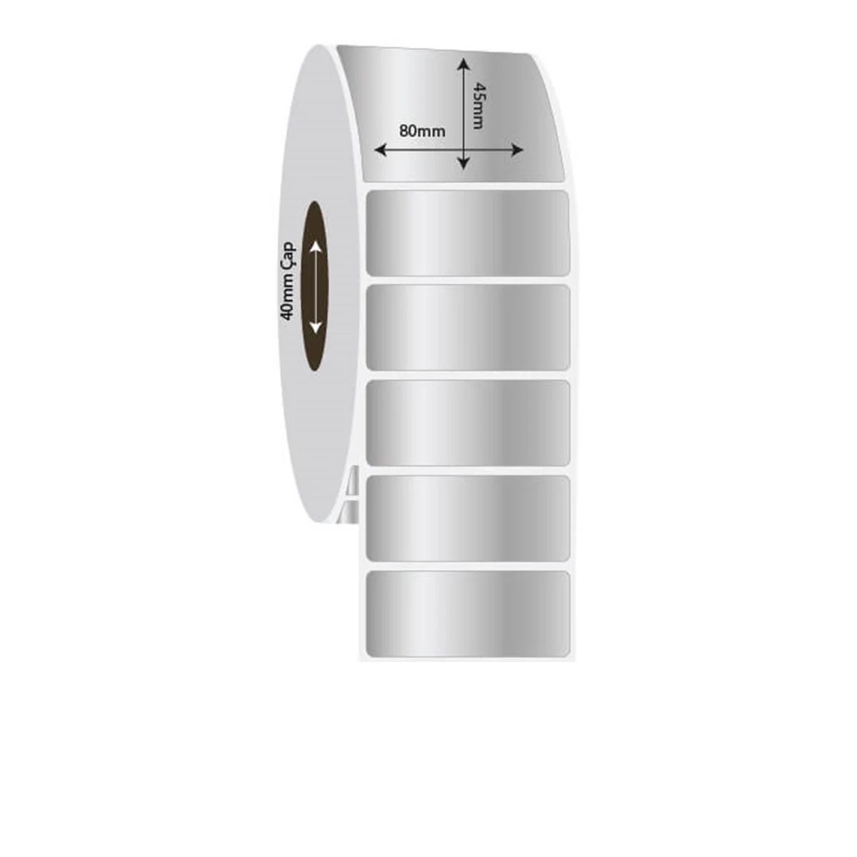 Tanex Silver Mat 80x45mm Barkod Etiketi 1000li