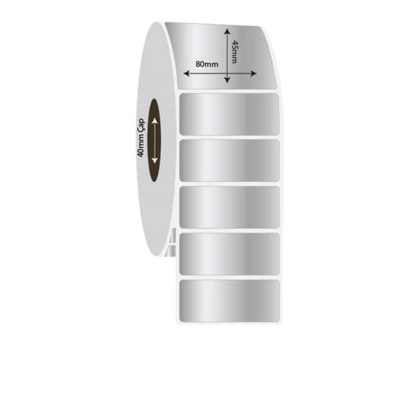Tanex Silver Mat 80x45mm Barkod Etiketi 1000li