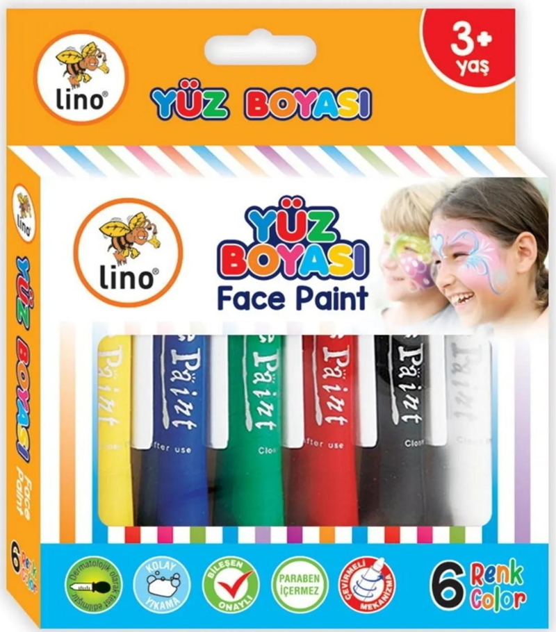 Lino Yüz Boyası Ruj Tipi Ln-901 6 Renk