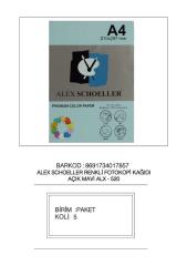 Alex Fotokopi Kağıdı A4 A.Mavi 500 Lü Alx-520