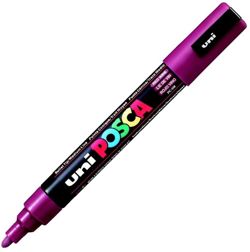 Uni Poster Markörü Posca Pc-5M 1.8-2.5 Şarap Kırmızı