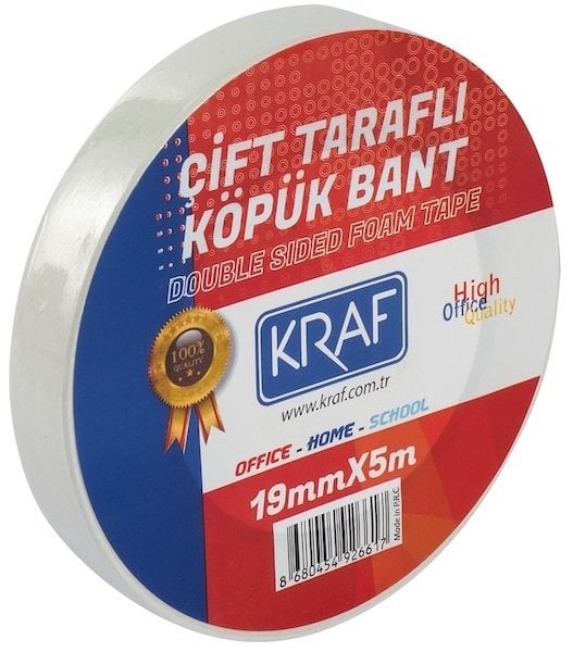Kraf Çift Taraflı Köpük Bant 19mmX5m 5019G