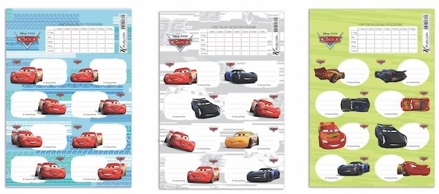 Keskin Etiket Ders Programlı 3 Lü Cars 220130-33