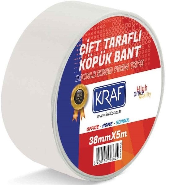 Kraf Çift Taraflı Köpük Bant 38mmX5m 5038G