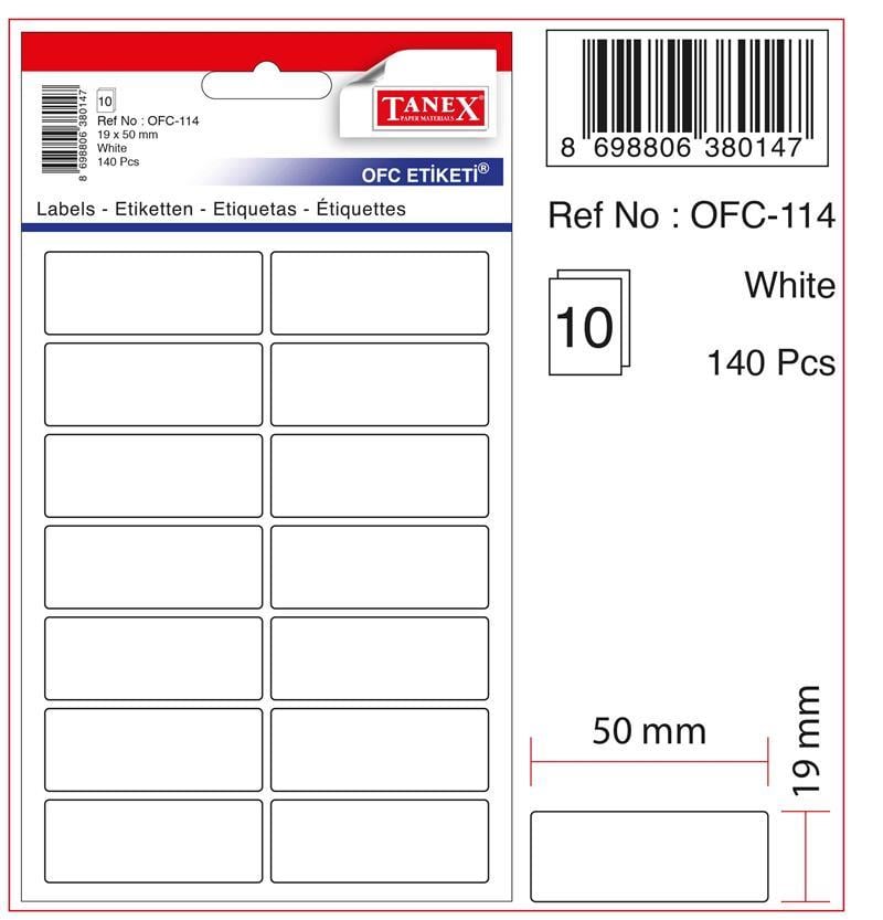 Tanex Ofc-114 Beyaz Ofis Etiketi